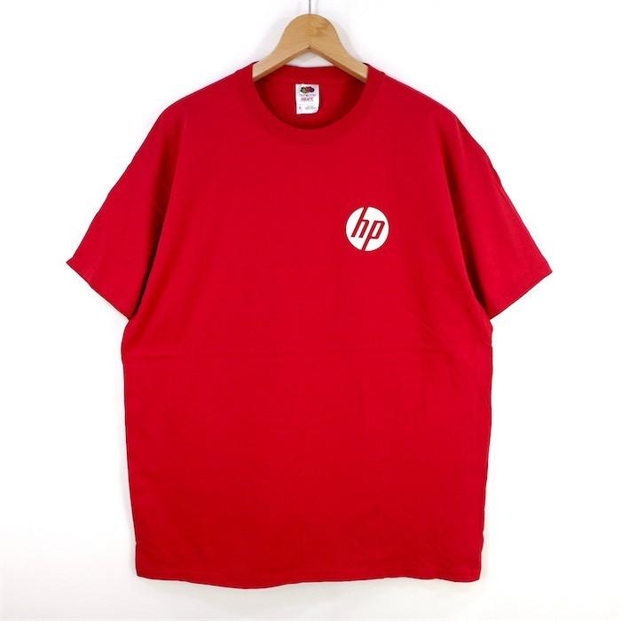 hp ヒューレットパッカード 半袖両面プリントTシャツ メンズUS-XLサイズ クルーネック レッド アドバタイジング t-1709｜canopus-web-shop｜02