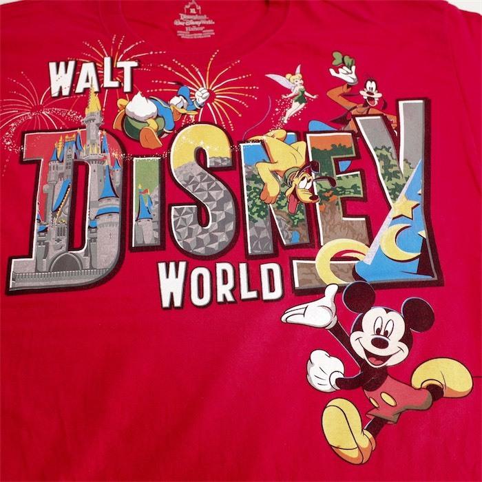 ディズニー 半袖プリントTシャツ メンズUS-XLサイズ ミッキーマウス ドナルド グーフィー プルート ティンク チップ＆デール レッド t-1999n｜canopus-web-shop｜06
