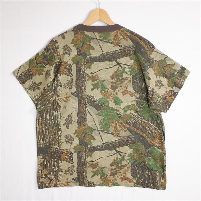 80's USA製 Camo Gear Collection リアルツリーカモフラージュ柄 クルーネック半袖ポケットTシャツ メンズUS-XLサイズ ビンテージ t-2013n｜canopus-web-shop｜03