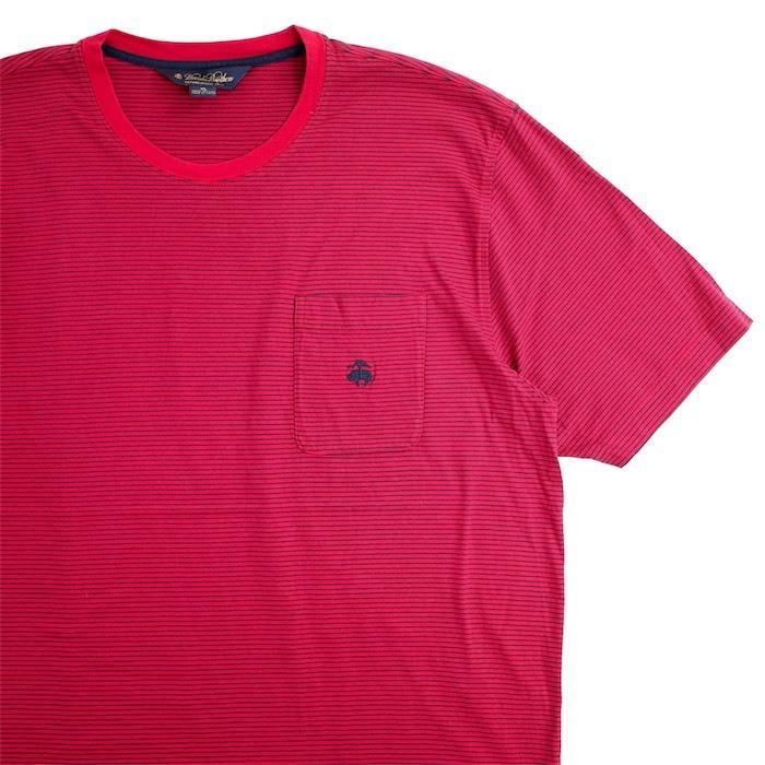 【美品】ブルックスブラザーズ　半袖　ビジネスシャツ　Ｌ　BROOKS メンズ BROOKS BROTHERS（ブルックスブラザーズ） クルーネック半袖ポケット