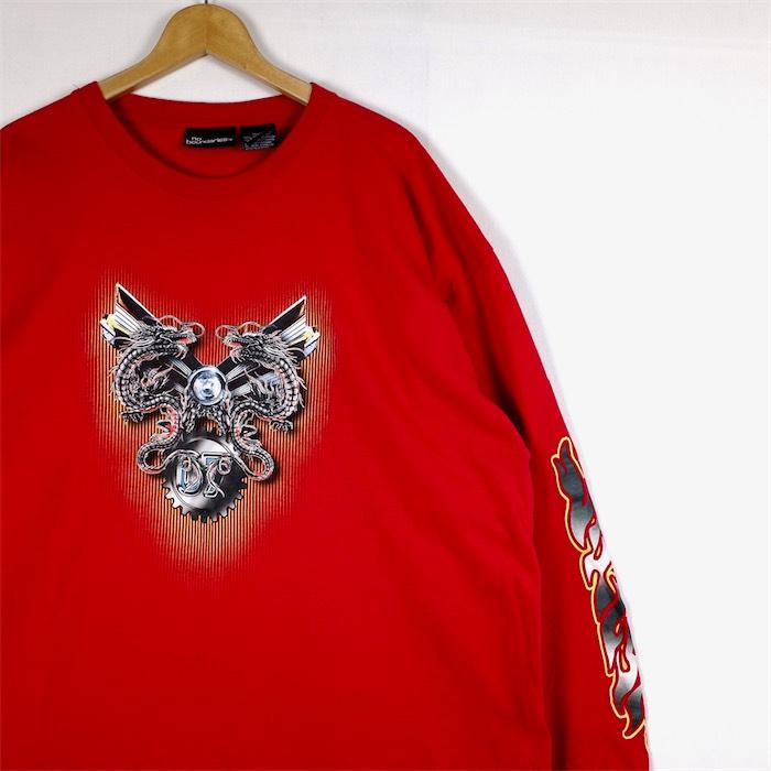 no boundaries クルーネック長袖プリントTシャツ メンズUS-2XLサイズ 
