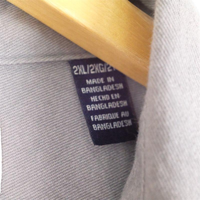 古着 大きいサイズ ラングラー コットンツイル長袖ワークシャツ メンズUS-2XLサイズ 無地 グレー系 tn-2158n｜canopus-web-shop｜05