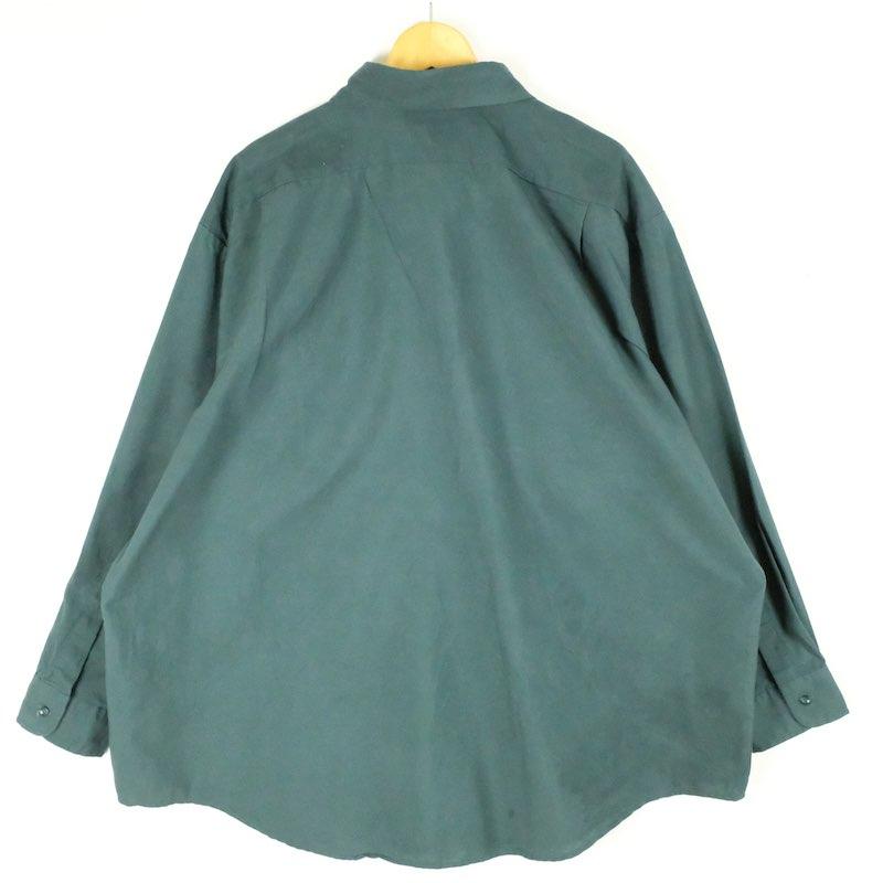 古着 大きいサイズ 90's USA製 リバーサイド 長袖ワークシャツ メンズUS-3XLサイズ 無地 緑 グリーン系 tn-2173n｜canopus-web-shop｜03