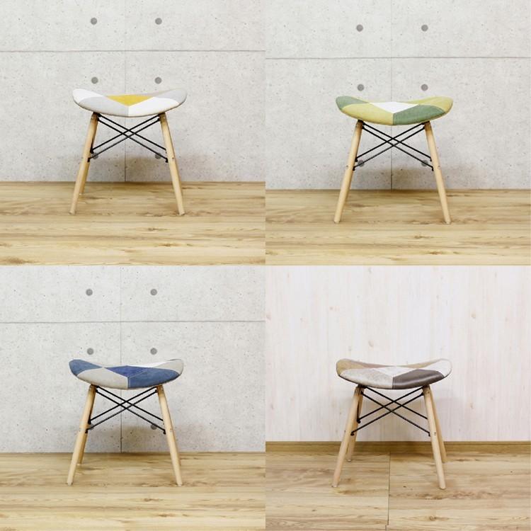 パッチワークスツール ダイニングチェア 北欧 かわいい おしゃれ 頑丈