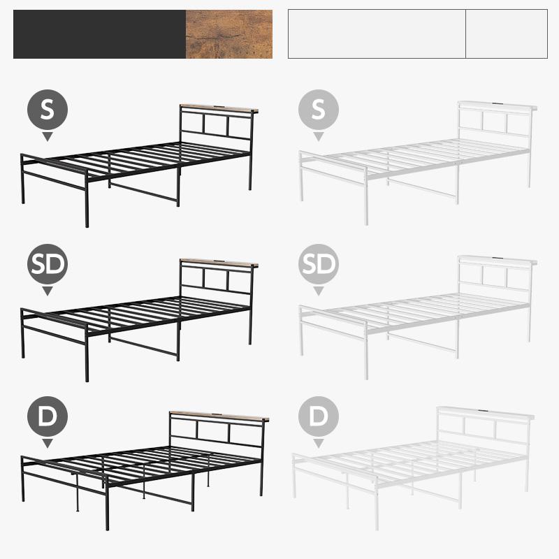 パイプベッド 宮棚 ベッド ベッドフレーム シングル セミダブル ダブル