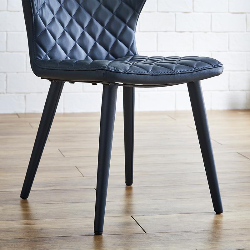 キルティングチェア ダイニングチェア チェア 1人掛け ブラック ブルー