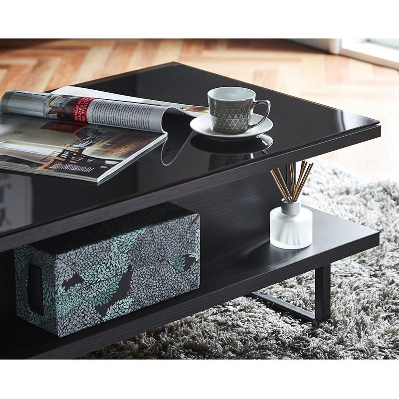 【送料込・完成品】テーブル　ローテーブル　黒 canow_mam-029