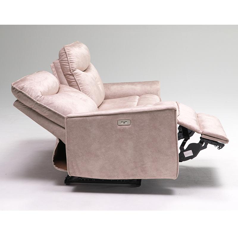 ハイトップ　電動ソファ　ブラウン　送料込み 電動ソファ 3人掛け リクライニングソファ レザーファブリック