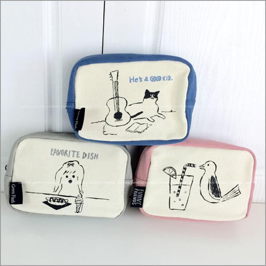 ポーチ レディース 小鳥 女の子 ゆるかわ 帆布 メイクポーチ Funny Friends Can Shop 通販 Yahoo ショッピング
