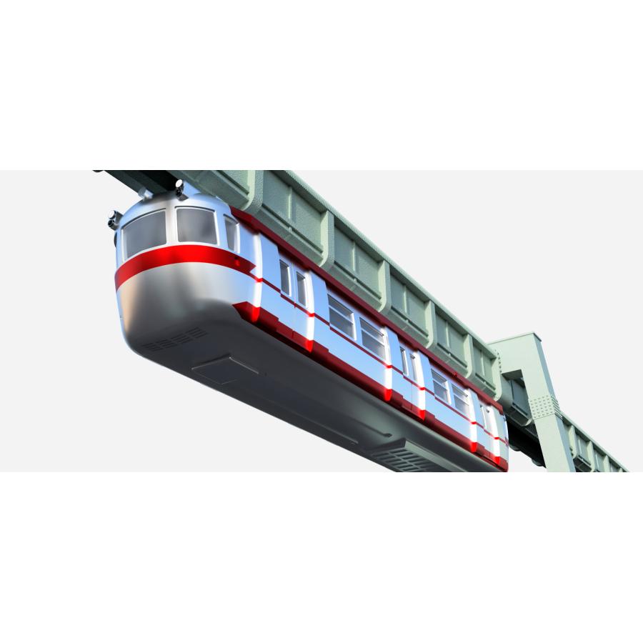 東山公園のモノレール（未塗装版）（1/150） すずめ模型製3Dプリント