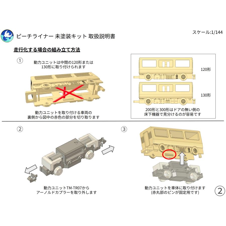 ピーチライナー 100形 未塗装キット 4両セット（1/144） すずめ模型製
