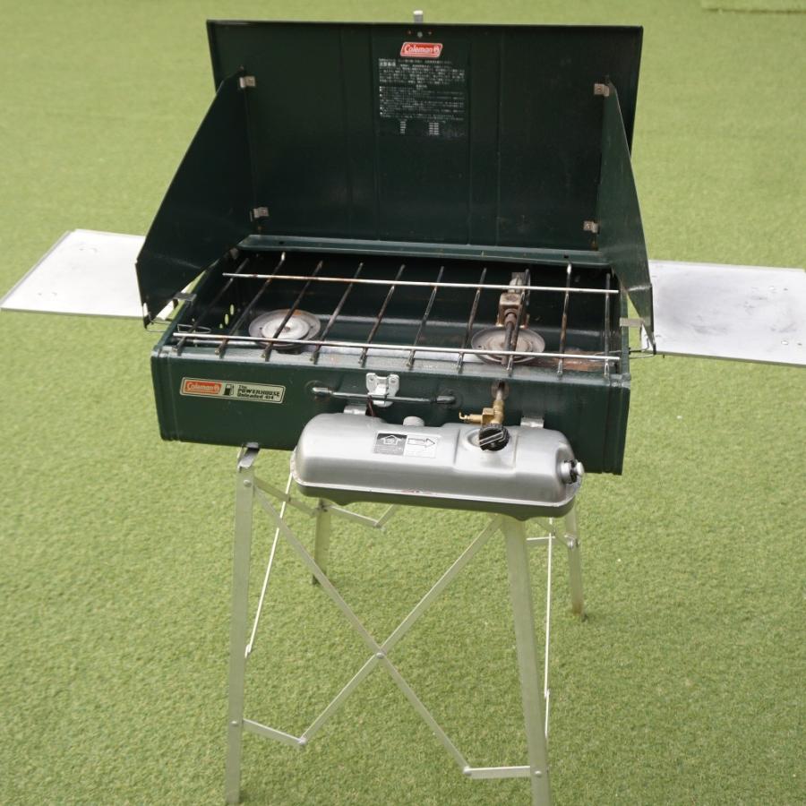 点火確認済 コールマン Coleman パワーハウスツーバーナー スタンド シェフトレーセット 414 焚火台 バーナー ガソリン 使用 Cv Canvas 通販 Yahoo ショッピング