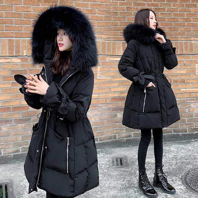 最新情報 カジュアル ゆったり ミドル丈 コート ダウン ファー フード ダウンジャケット アウター 暖か デート 冬 可愛い コート アウター Dagl Tg