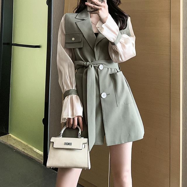 大きい割引 ワンピース レディース 春 コンサバ トレンチワンピース コンビ キャンディスリーブ ボリューム袖 シアー袖 ウエストリボン 無地 ショート丈 ミニ丈 上品 代 ワンピース サイズ S Togamanguitars Com