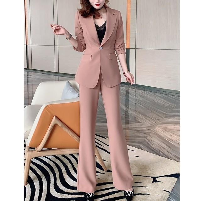 スーツ レディース フォーマルスーツ 秋 冬 セットアップ ツーピース ジャケット パンツ ワイド オフィス きれいめ 無地 40代 フォーマル 30代 上品 最大97 オフ 通勤 代