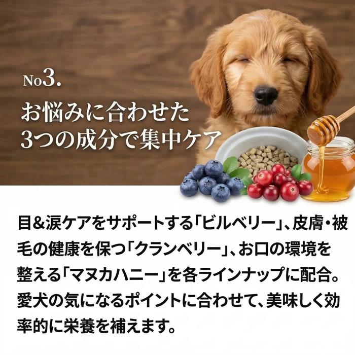 シルクフル SILKFULL 犬用サプリおやつ 目＆涙ケア ビルベリー 30g　（国産無添加 特許成分カラダシルク配合） |  | 03