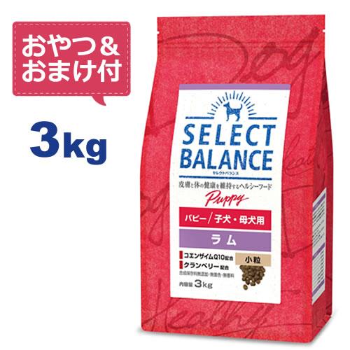 （国産おやつ＆おまけ付き）セレクトバランス パピー ラム 小粒 3kg　子犬・母犬用 | SELECT BALANCE