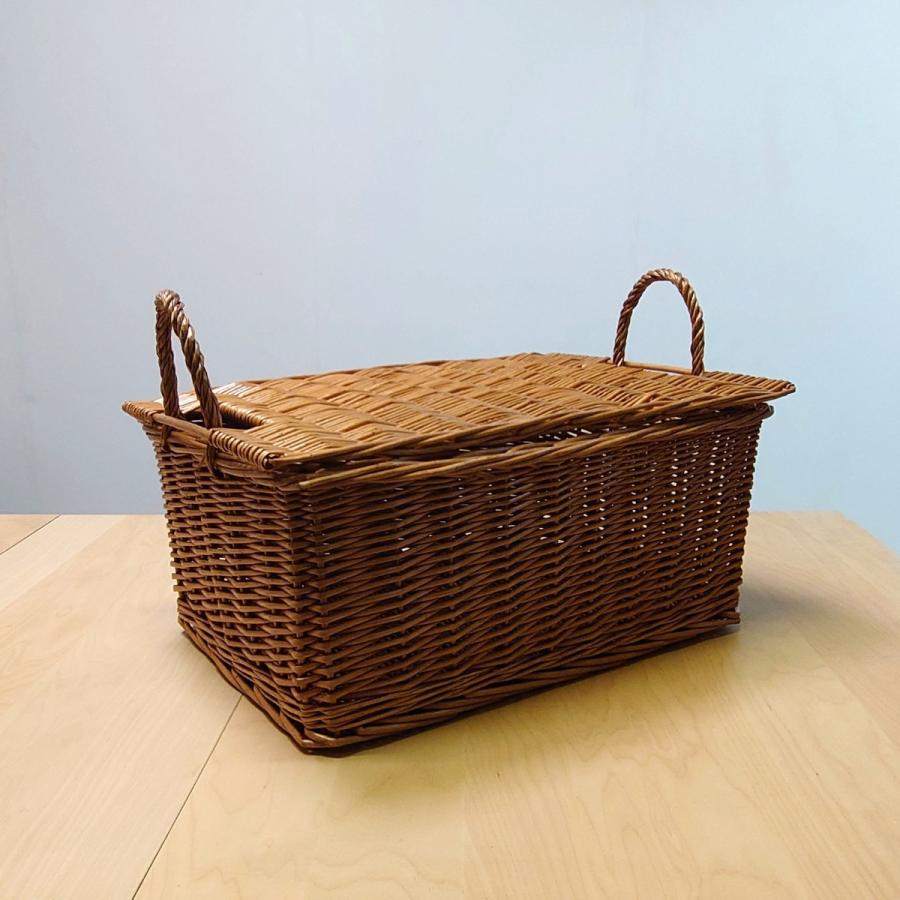 柳　バスケット　蓋付きカゴ 楽天市場】＼レビューで1000円クーポン!／ ピクニックバスケット