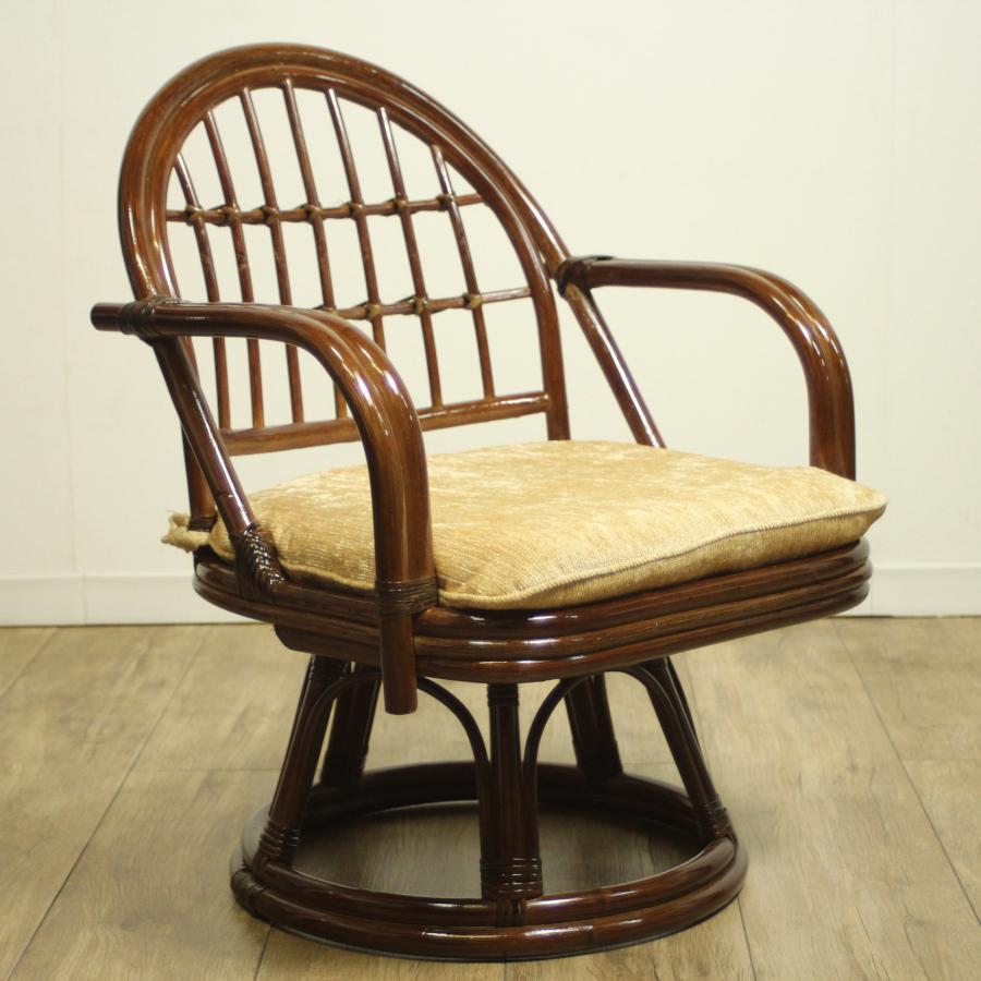 美品！籐製　回転座椅子　回転チェア　ラタン 楽天市場】ラタン回転椅子 ロータイプ 籐製 座椅子 回転椅子