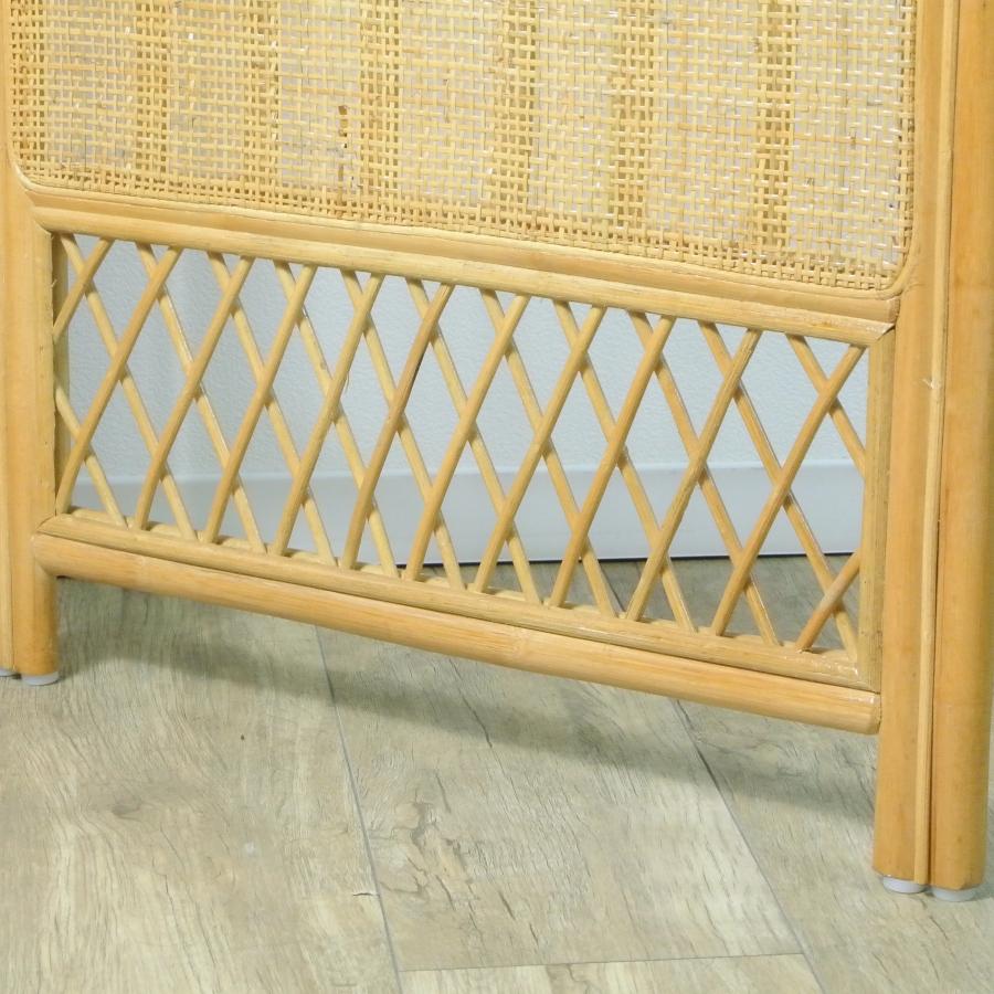 籐 ラタン 2連 衝立 ついたて スクリーン パーテーション 間仕切り