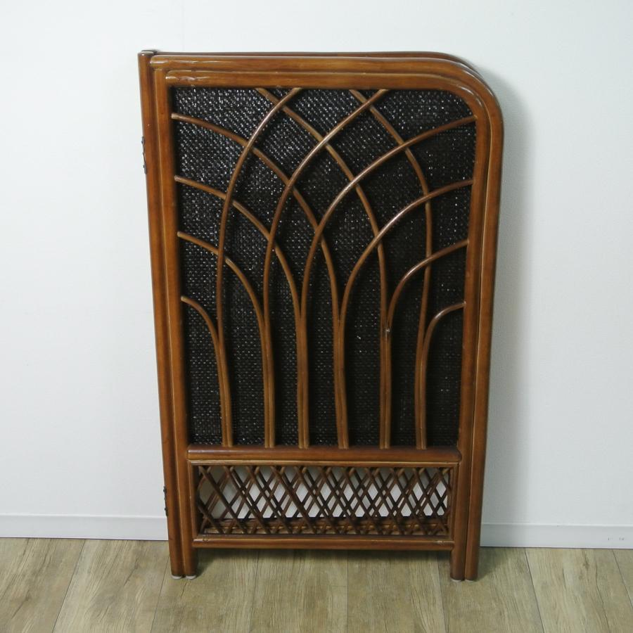 籐 ラタン 2連 衝立 ついたて スクリーン パーテーション 間仕切り