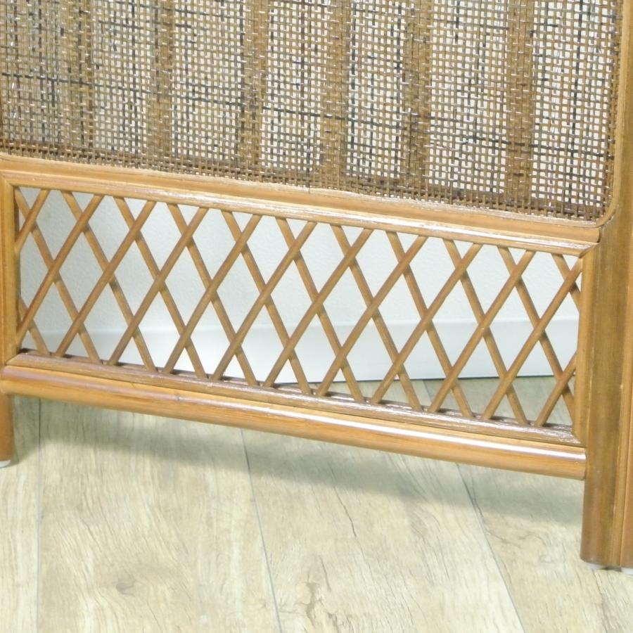 籐 ラタン 2連 衝立 ついたて スクリーン パーテーション 間仕切り