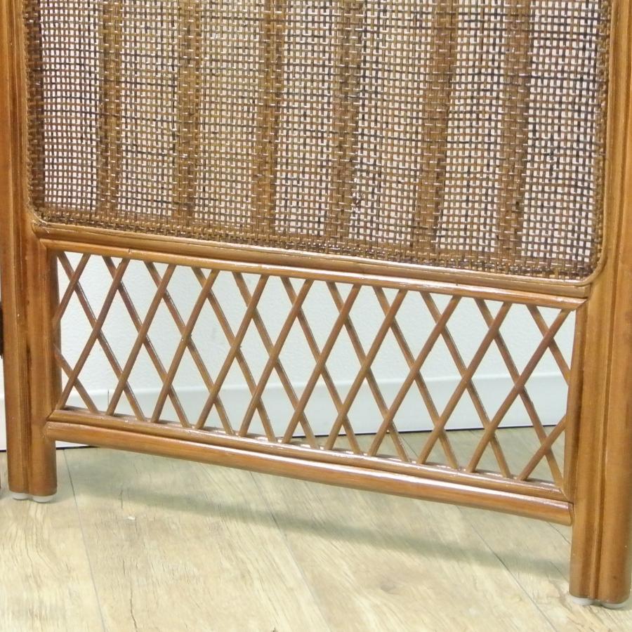 籐 ラタン 2連 衝立 ついたて スクリーン パーテーション 間仕切り