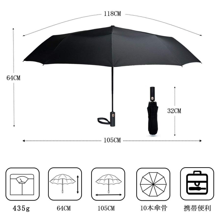 折りたたみ傘 ワンタッチ自動開閉 Teflon加工 丈夫な10本骨 210T高強度グラスファイバー 耐風撥水 2重構造 晴雨兼用 梅雨対策｜caply