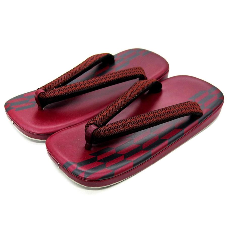 草履 メンズ 着物に おしゃれな草履 フリーサイズ エンジ 矢絣 Mzf7 Antoniodomingo Es