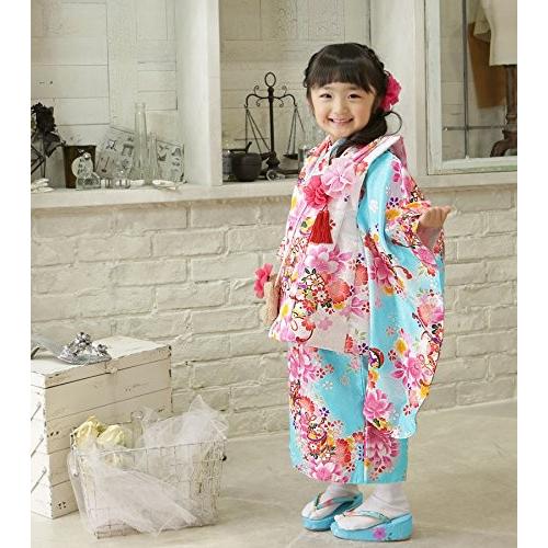 七五三 着物 3歳 被布セット ふわふわ空 水色 女の子 七五三着物 子供 こども お祝い着 着物 襦袢 草履 セット Winestyles Jp