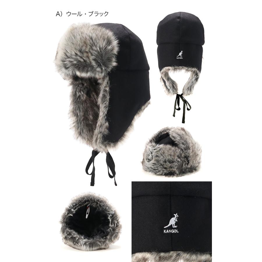 M 新品 KANGOL トラッパーキャップ ロシア帽 ファー ブラック グレー M 新品 KANGOL トラッパーキャップ ロシア帽 ファー ブラック 黒 灰