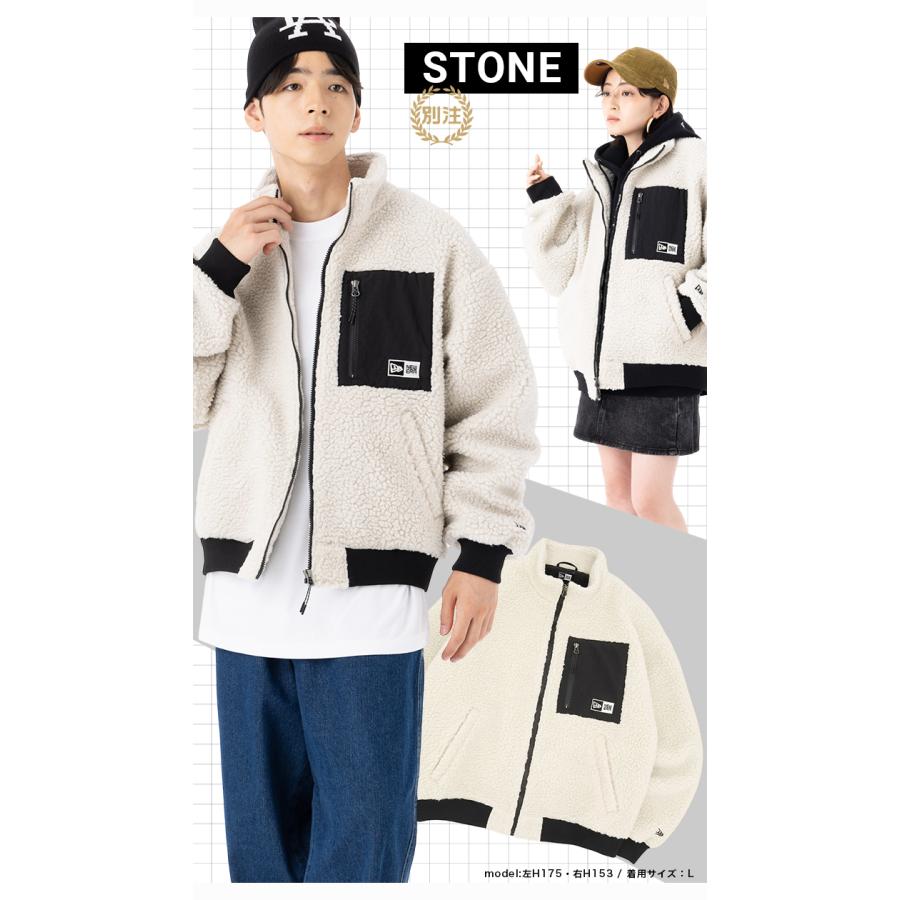 NEW ERA ニューエラ ボアジャケット BOXロゴ ONSPOTZ別注 NEW ERA ニューエラ ボアジャケット BOXロゴ ONSPOTZ別注