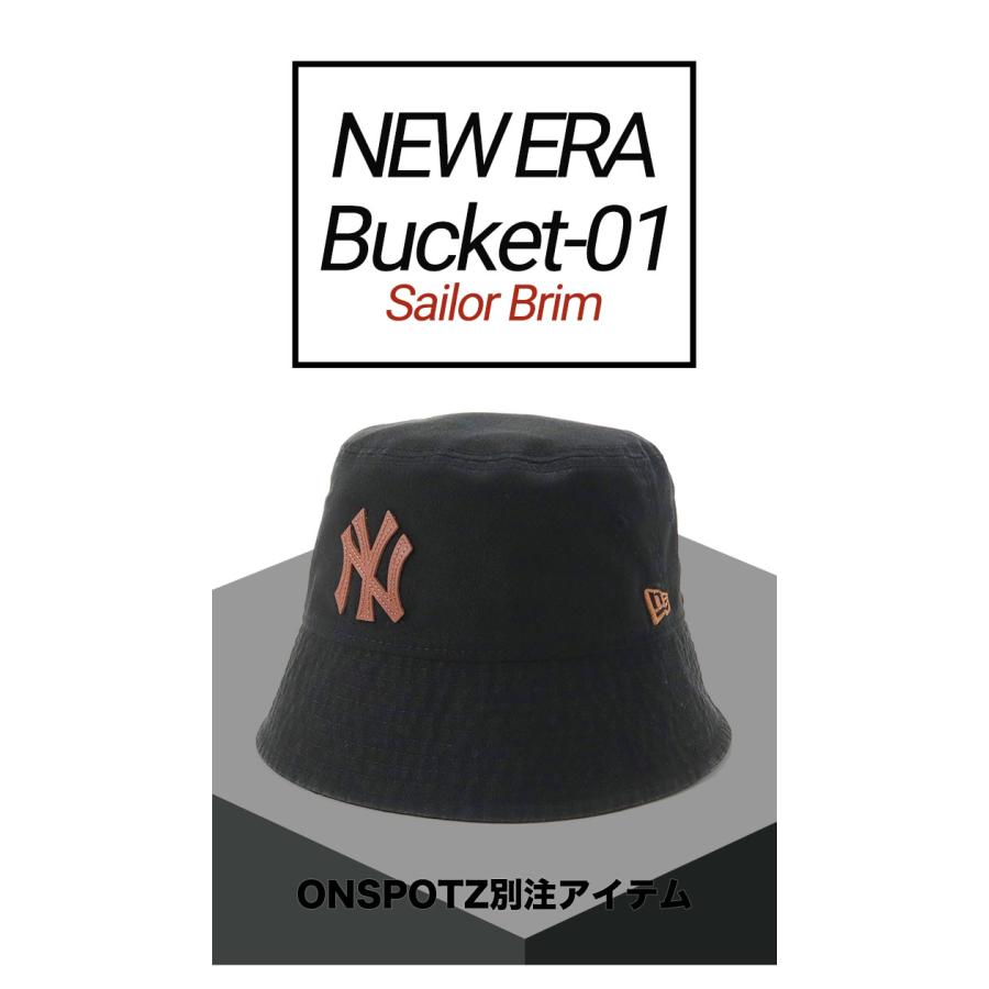 NEW ERA ニューエラ バケットハット NYレザーパッチ ONSPOTZ別注