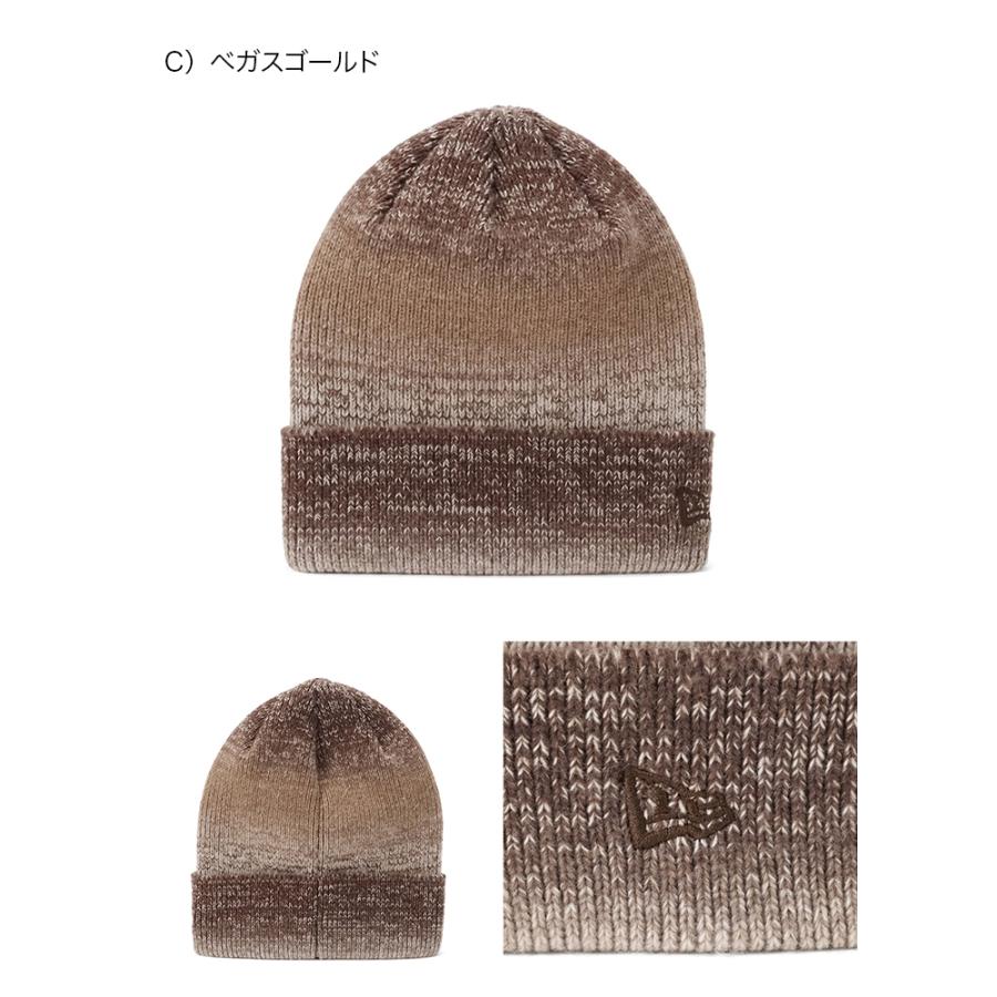ERL グラデーション ロゴ ビーニー ニット帽 ブラウン NEW ERA ニューエラ ニット帽 カフニット グラデーション