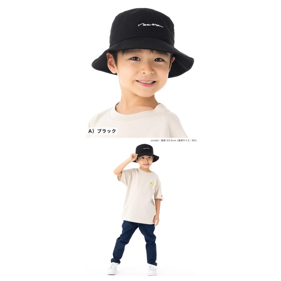 NEW ERA ニューエ ラキッズ バケットハット 手書き風ロゴ
