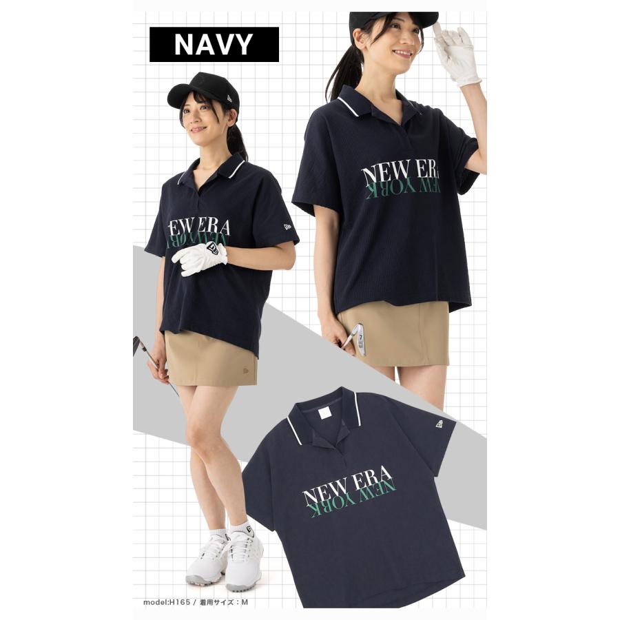 新品　ニューエラ　ゴルフシャツ　レディースM NEW ERA ニューエラゴルフ 半袖ミッドネックTシャツ コットン 綿