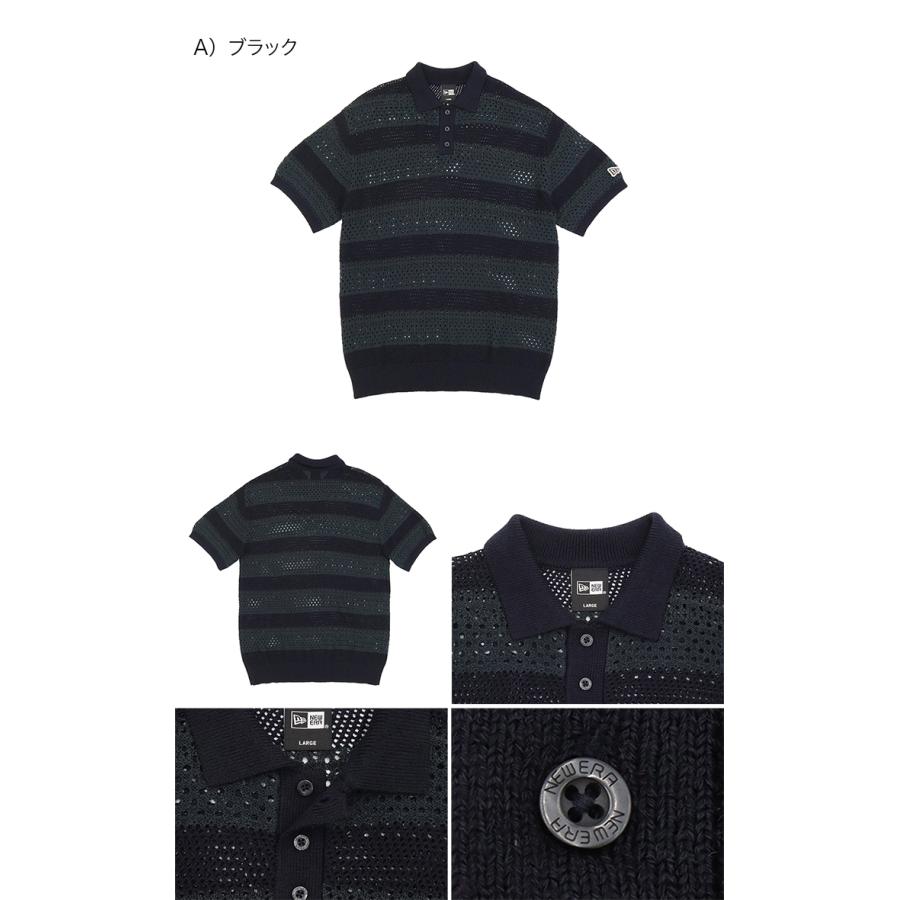 【新品未使用】半袖 サマーニット メッシュ ポロシャツ ニューエラ　ゴルフ NEW ERA ニューエラ ゴルフウェア 半袖 サマーニット メッシュ