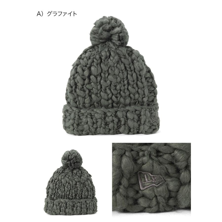 NEW ERA（ニューエラ） ポンポン付きニット帽 無地 チャンキーニット