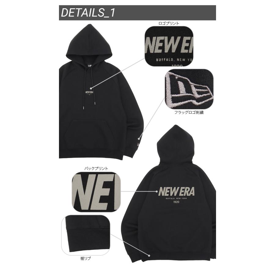 NEW ERA ロゴプリント ブラックパーカー NEW ERA ニューエラ パーカー プルオーバー スウェット フーディー