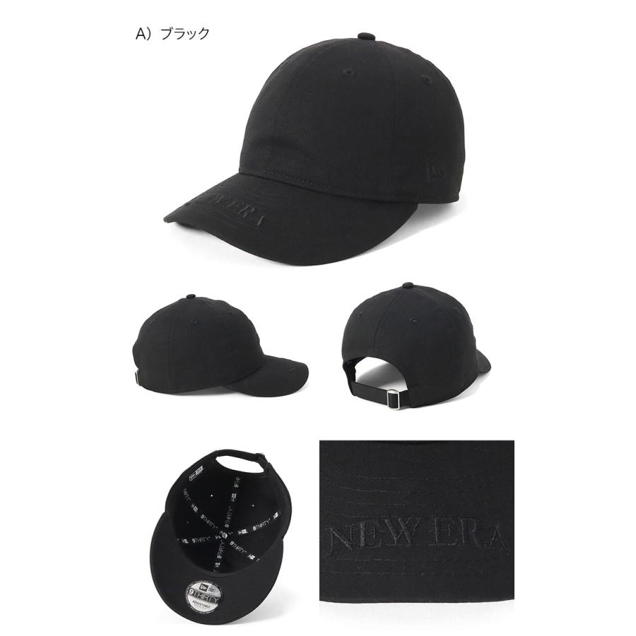 New Era ロゴ刺繍キャップ 黒 NEW ERA（ニューエラ） キャップ 9THIRTY バイザー刺繍 : ONSPOTZ