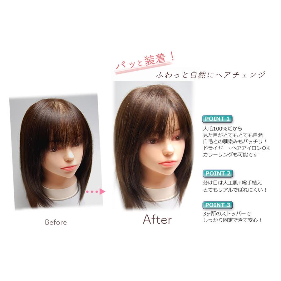 人毛100% ヘアピース 分け目 部分ウィッグ 軽くて自然な総 人毛100% ヘアピース 分け目 部分ウィッグ 軽くて自然な総