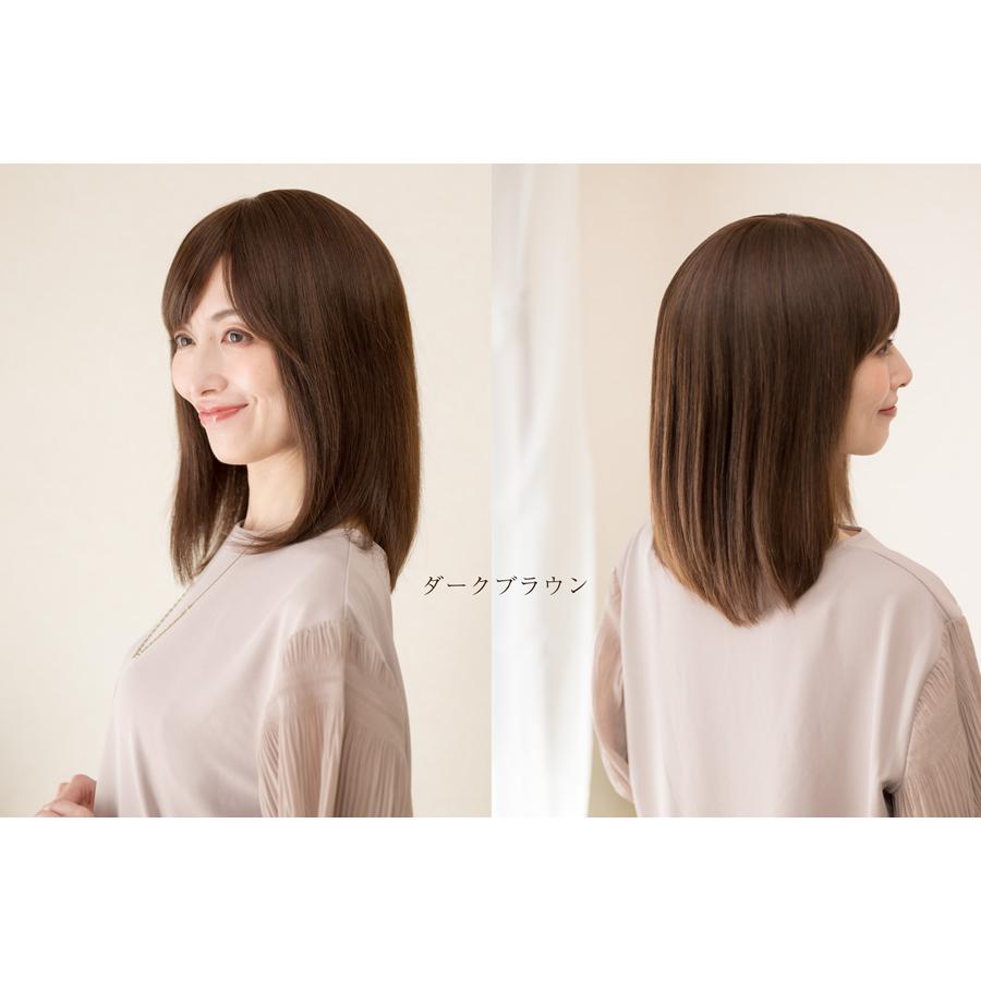 総手植え全頭かつら 人毛100%EM-50001ダークブラウン Sサイズ 医療用
