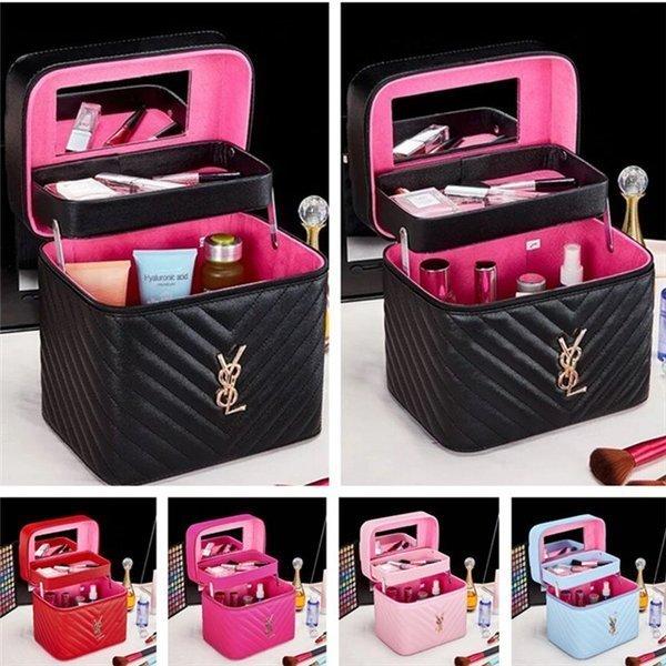 5color Xl Lサイズ大容量メイクボックス コスメボックス鏡付き 雑貨 小物入れ 持ち運び