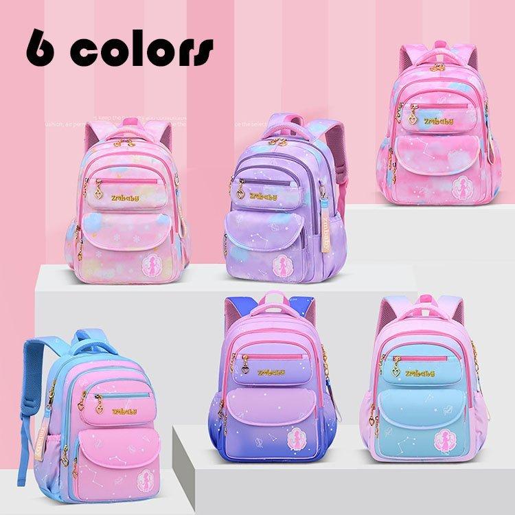 子供リュック グラデーション プリント リュックサック キッズリュック 女の子 小学生 バックパック 防水 お祝い 遠足 アウトドア