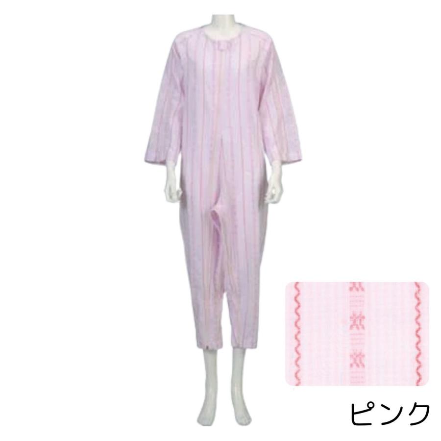 竹虎 介護 パジャマ 夏用 薄手 つなぎ服 ソフトケアねまき ピンク 認知