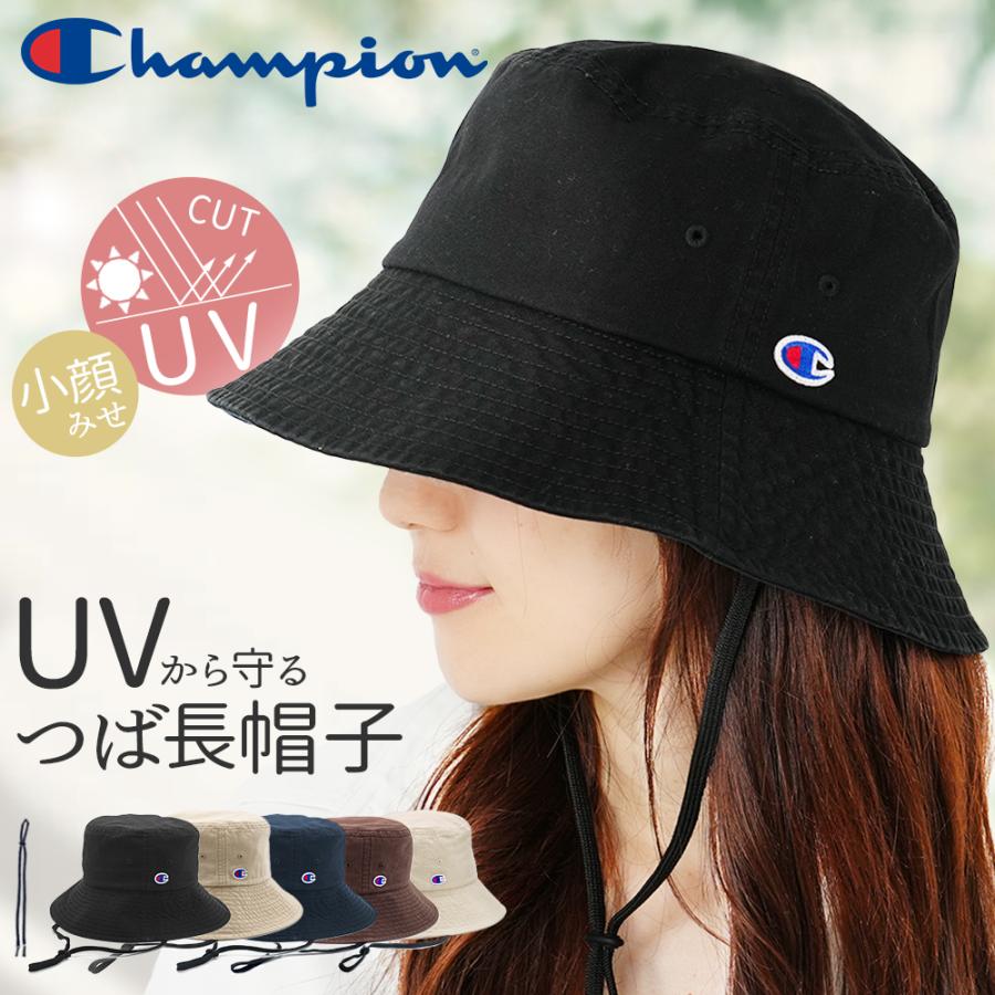 Champion 帽子 紫外線カット レディース つば広 紐付き バケット Champion 帽子 紫外線カット レディース つば広 紐付き バケット