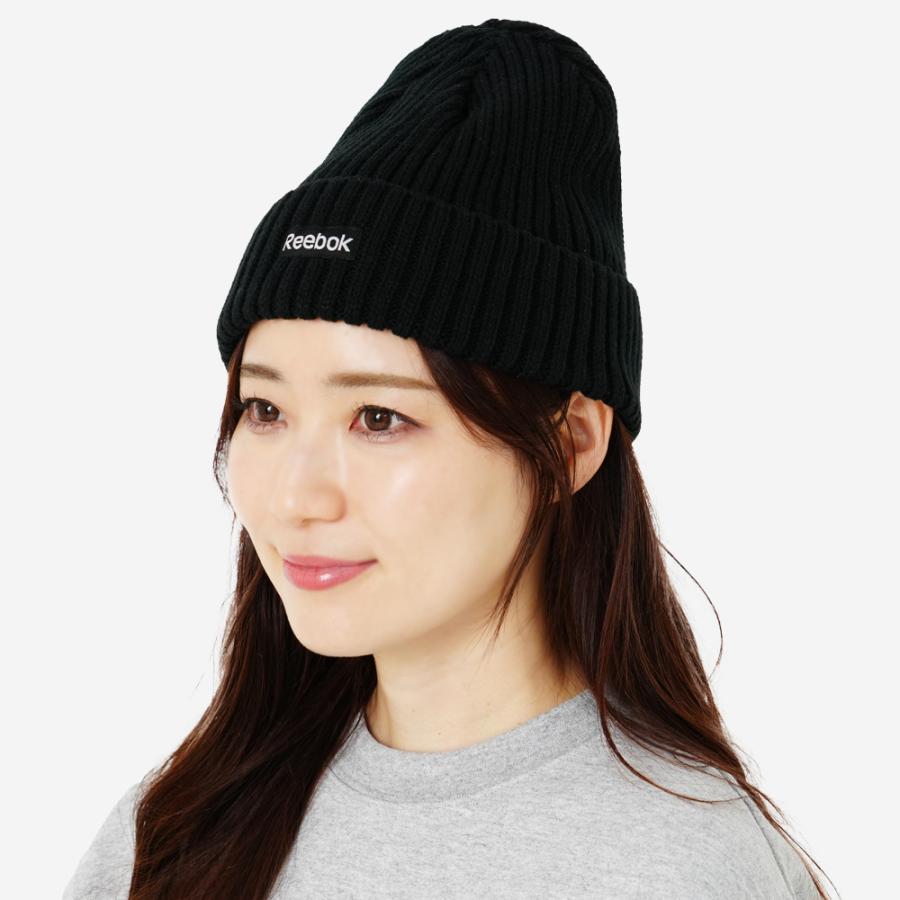 Reebok（リーボック） ニット帽 レディース ワンポイント ロゴ リブ