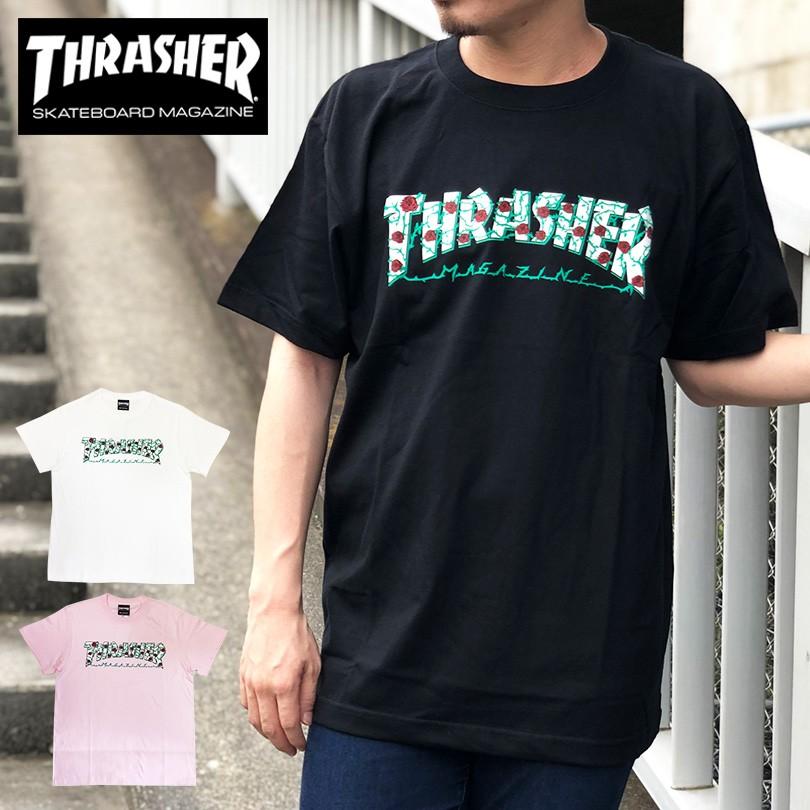 トップス THRASHER S.O.T.Y. TEE THRASHER スラッシャー Tシャツ 半袖 ロゴ ブラック ホワイト