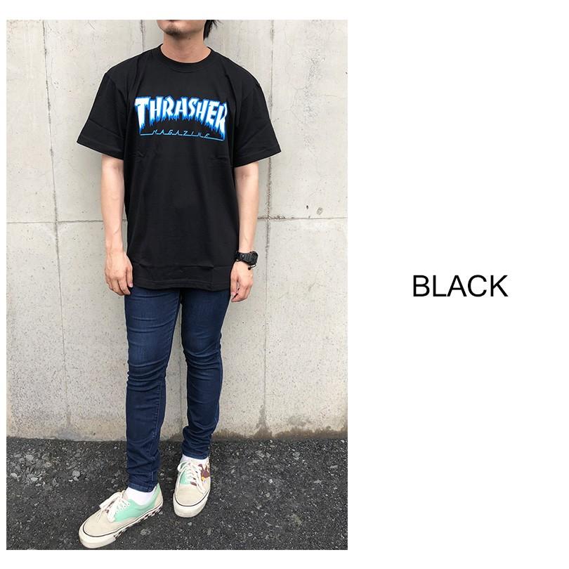 スラッシャー Ｔシャツ メンズ レディース THRASHER ブランド ICE アイス 半袖 ロゴ ブラック ホワイト LOGO TEE TH81226｜capsule091｜02