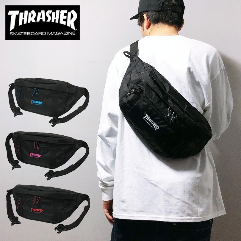 スラッシャー ウエストバッグ THRASHER メッセンジャーバッグ ショルダーバッグ ポーチ L ボディバッグ 斜めがけ メンズ レディース｜capsule091